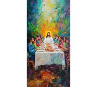 5D Diamond Painting Adultos Grande Tamaño 100x200cm, Abstracción de la última cena DIY Cuadro Diamante para Adultos Completo, Diamond Art Kit Niños, Cristal Bordado Punto de Cruz Decoración lgl8-120