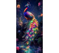 5D Diamond Painting Adultos Grande Tamaño 100x200cm, Loto de pavo real DIY Cuadro Diamante para Adultos Completo, Diamond Art Kit para Niños, Cristal Bordado Punto de Cruz Decoración Hogar lgl8-434