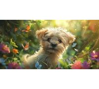 5D Diamond Painting Adultos Grande Tamaño 40x70cm, Butterfly Dog DIY Cuadro Diamante para Adultos Completo, Diamond Art Kit para Niños, Cristal Bordado Punto de Cruz Decoración Hogar lgl8-271