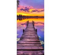 5D Diamond Painting Adultos Grande Tamaño 40x80cm, El atardecer del puente DIY Cuadro Diamante para Adultos Completo, Diamond Art Kit para Niños, Cristal Bordado Punto de Cruz Decoración Hogar lgl8668