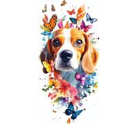 5D Diamond Painting Adultos Grande Tamaño 60x120cm, Butterfly Dog DIY Cuadro Diamante para Adultos Completo, Diamond Art Kit para Niños, Cristal Bordado Punto de Cruz Decoración Hogar lgl8-272