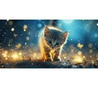 5D Diamond Painting Adultos Grande Tamaño 60x120cm, CAT Starlight DIY Cuadro Diamante para Adultos Completo, Diamond Art Kit para Niños, Cristal Bordado Punto de Cruz Decoración Hogar lgl8-542