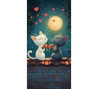 5D Diamond Painting Adultos Grande Tamaño 60x120cm, Gato rosa DIY Cuadro Diamante para Adultos Completo, Diamond Art Kit para Niños, Rhinestones Cristal Bordado Punto de Cruz Decoración Hogar lgl8-558