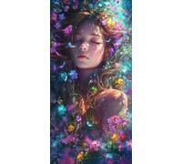 5D Diamond Painting Adultos Grande Tamaño 60x120cm, Mujer de flores DIY Cuadro Diamante para Adultos Completo, Diamond Art Kit para Niños, Cristal Bordado Punto de Cruz Decoración Hogar lgl8-357