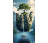 5D Diamond Painting Adultos Grande Tamaño 70x140cm, Montañas abstractas DIY Cuadro Diamante para Adultos Completo, Diamond Art Kit para Niños, Cristal Bordado Punto de Cruz Decoración Hogar lgl8-108