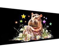 5D Diamond Painting Adultos HipopóTamo Diamond Painting Niños Flor Cuadro Diamantes DIY Kit Manualidades Adultos 5D Full Drill Round Completo Punto de Cruz para Decoración Hogar, Regalo 40x80cm 5-TF88