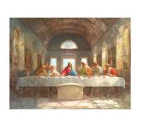 5D Diamond Painting Adultos La última cena, Kit Pintura de Diamantes DIY Jesús, Manualidades Niños y Adultos, Regalo Original Cumpleaños, Decoración Pared Hogar, Strass Cuadrados 30x40cm, z@2215