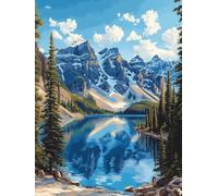 5D Diamond Painting Adultos Lago Dibujos Con Diamantes MontañA, Pintar Con Diamantes kit Bordado Principiantes DIY Full Cuadrado Embroidery Kit Pintura per Decorazioni Casa Pareti 80x120cm 0-3759C