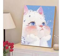 5D Diamond Painting Adultos, Lindo & Gato Diamond Painting kit Completo con Lienzo Mosaico y Brillantes, Full Drill Diamantini Crystal Art, Manualidades Adultos Relajantes y Decoración, 40x50cm 2Z#250