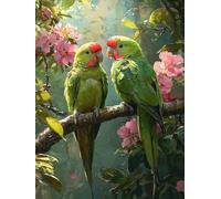 5D Diamond Painting Adultos, Loro Verde Bricolaje Diamond Art Kits para niños Adultos principiantes, redondo completo Diamond para Decoración Hogar Dormitorios Paredes salón 40x50cm WO7W-482