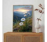 5D Diamond Painting Adultos, Margarita & Montaña Pintura de Diamantes Kit Completo, Cuadros Diamantes 5D Taladro Completo, Manualidades Adultos Bordado de Cristales, Decor de Hogar 35x45cm 1Z-345