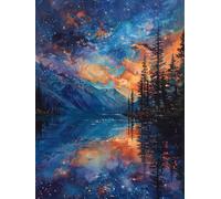 5D Diamond Painting Adultos MontañA Dibujos Con Diamantes Lago, Pintar Con Diamantes kit Bordado Principiantes DIY Full Cuadrado Embroidery Kit Pintura per Decorazioni Casa Pareti 40x60cm E-X32C5