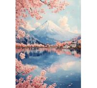 5D Diamond Painting Adultos Monte Fuji Dibujos Con Diamantes Flor, Pintar Con Diamantes kit Bordado Principiantes DIY Full Drill Cuadrado Embroidery Kit Pintura Decorazioni Casa Pareti 40x60cm 3-B26X6