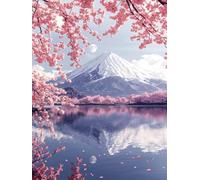 5D Diamond Painting Adultos Monte Fuji Dibujos Con Diamantes Lago, Pintar Con Diamantes kit Bordado Principiantes DIY Full Drill Cuadrado Embroidery Kit Pintura Decorazioni Casa Pareti 40x60cm X-F73B2