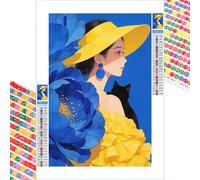 5D Diamond Painting Adultos, Mujer & Azul Diamond Painting kit Completo con Lienzo Mosaico y Brillantes, Full Drill Diamantini Crystal Art, Manualidades Adultos Relajantes y Decoración, 50x70cm 2Z#919