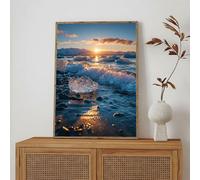 5D Diamond Painting Adultos, Océano & Atardecer Pintura de Diamantes Kit Completo, Cuadros Diamantes 5D Taladro Completo, Manualidades Adultos Bordado de Cristales, Decor de Hogar 80x120cm 1Z-521