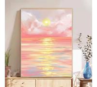 5D Diamond Painting Adultos, Océano & Rosa Diamond Painting kit Completo con Lienzo Mosaico y Brillantes, Full Drill Diamantini Crystal Art, Manualidades Adultos y Decoración, 60x80cm 2Z#210