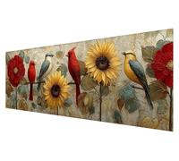 5D Diamond Painting Adultos Pájaro, DIY Girasol Grande Diamond Painting Kit Punto de Cruz, Manualidades Adultos kit Bordado, Dibujos con Diamantes Art, Navidad Decoración Hogar Regalo 40x120cm Q-45