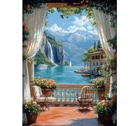 5D Diamond Painting Adultos Patio Dibujos Con Diamantes Flor, Pintar Con Diamantes kit Bordado Principiantes DIY Full Drill Cuadrado Embroidery Kit Pintura per Decorazioni Casa Pareti 70x100cm 7-C655A