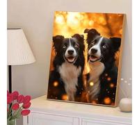 5D Diamond Painting Adultos, Perro & Otoño Diamond Painting kit Completo con Lienzo Mosaico y Brillantes, Full Drill Diamantini Crystal Art, Manualidades Adultos y Decoración, 60x90cm 2Z#314