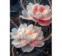 5D Diamond Painting Adultos,Pintura de Diamantes DIY,Hermoso Diamond Art Cuadros Completa Redondo Diamantes,Punto de Cruz Diamante Dibujos con Diamantes para Decoración Hogar,Flor/90x120cm A62S-970