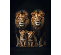 5D Diamond Painting Adultos,Pintura de Diamantes DIY,León Diamond Art Cuadros Completa Redondo Diamantes,Punto de Cruz Diamante Dibujos con Diamantes para Decoración Hogar,Animal 1/50x70cm A62S-862