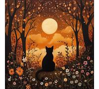 5D Diamond Painting Adultos, Pintura de Diamantes Gatos, Atardecer Diamond Painting Kit Completo, Diamante Cristal Artes Bordado Punto de Cruz Diamante Dibujos para Principiantes 70x70cm G8-613