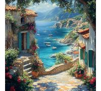 5D Diamond Painting Adultos, Pintura de Diamantes Océano, Paisajes Diamond Painting Kit Completo, Diamante Cristal Artes Bordado Punto de Cruz Diamante Dibujos para Principiantes 50x50cm G8-279