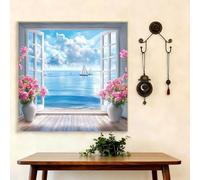 5D Diamond Painting Adultos, Pintura de Diamantes Paisajes, Océano Diamond Painting Kit Completo, Diamante Cristal Artes Bordado Punto de Cruz Diamante Dibujos para Principiantes 55x55cm G8-174
