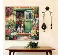 5D Diamond Painting Adultos, Pintura de Diamantes Perro, Atardecer Diamond Painting Kit Completo, Diamante Cristal Artes Bordado Punto de Cruz Diamante Dibujos para Principiantes 50x50cm G8-264