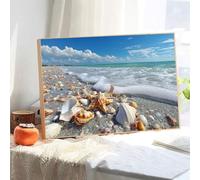 5D Diamond Painting Adultos, Playa & Caparazón Diamond Painting kit Completo con Lienzo Mosaico y Brillantes, Full Drill Diamantini Crystal Art, Manualidades Adultos y Decoración, 40x50cm 2Z#205