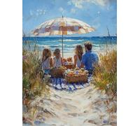 5D Diamond Painting Adultos Playa Dibujos Con Diamantes Sea, Pintar Con Diamantes kit Bordado Principiantes DIY Full Drill Cuadrado Embroidery Kit Pintura per Decorazioni Casa Pareti 70x100cm E-W600H