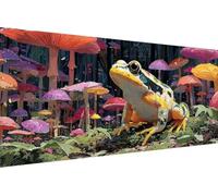 5D Diamond Painting Adultos Rana Diamond Painting Niños ChampiñóN Cuadro Diamantes DIY Kit Manualidades Adultos 5D Full Drill Round Completo Punto de Cruz para Decoración Hogar, Regalo 80x160cm V-OS15