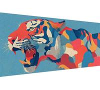 5D Diamond Painting Adultos Tigre Diamond Painting Niños Animal Cuadro Diamantes DIY Kit Manualidades Adultos 5D Full Drill Round Completo Punto de Cruz para Decoración Hogar, Regalo 80x160cm Z-S171
