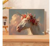 5D Diamond Painting Adultos, Unicornio & Flor Diamond Painting kit Completo con Lienzo Mosaico y Brillantes, Full Drill Diamantini Crystal Art, Manualidades Adultos y Decoración, 35x55cm 2Z#252