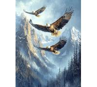 5D Diamond Painting áGuila Diamond Painting Adultos Animal Dibujos Con Diamantes Manualidades Adultos DIY Full Drill Cuadrado Punto de Cruz Kit Completo para Decoración Hogar, Regalo 30x40cm C-9037