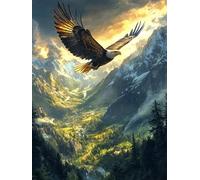 5D Diamond Painting áGuila Diamond Painting Adultos Sea Manualidades Adultos Dibujos Con Diamantes DIY Strass Round Full Drill Punto de Cruz Kit Completo para Decoración Hogar, Regalo 30x40cm 2-C496X