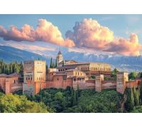 5D Diamond Painting Alhambra, Kit Completo de Pintura Diamante 5D Paisaje, Diamond Art Kit DIY Punto de Cruz Cristal Cuadro de Diamantes para Adultos principiante, Decoración del Hogar 50x70cm T0U-184