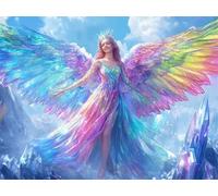 5D Diamond Painting Ángel Diamond Painting Adultos Chica Dibujos con Diamantes, DIY Bordado de Punto de Cruz Diamante Pintura Kit Completo para Principiantes, Decoracion Hogar, Regalo 60x80cm N6-968