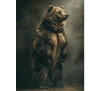 5D Diamond Painting Animal, Diamond Painting Adultos Oso, Kit Manualidades Adultos, DIY Pintura de Diamante, 5D Punto de Cruz Cuadro Diamante Kits, Regalo, Decoracion Hogar Otoño, 100x135cm M-6533