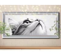 5D Diamond Painting Animal,Gatito,Kit de Pintura Diamante DIY para Adultos y Niños,Bordado de Diamantes Punto de Cruz,Cuadros de Diamantes Arte y Mosaico,Decoración de Pared Salón 100x250cm 59E-930