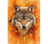 5D Diamond Painting Animal Pintura Diamante Lobo Diamond Painting Kit Completo, DIY Punto de Cruz Manualidades Adultos Dibujos con Diamantes Para Decoración Pared Hogar Regalo Mujer 50x70 cm E0-1472