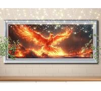 5D Diamond Painting Animales,Fénix,Kit de Pintura Diamante DIY para Adultos y Niños,Bordado de Diamantes Punto de Cruz,Cuadros de Diamantes Arte y Mosaico,Decoración de Pared Salón 100x250cm 59E-795