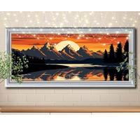 5D Diamond Painting Anochecer,Paisaje,Kit de Pintura Diamante DIY para Adultos y Niños,Bordado de Diamantes Punto de Cruz,Cuadros de Diamantes Arte y Mosaico,Decoración de Pared (50x100cm) 58Y-3756