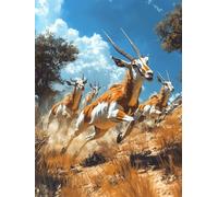 5D Diamond Painting AntíLope Diamond Painting Adultos áFrica Dibujos Con Diamantes Manualidades Adultos DIY Full Drill Cuadrado Punto de Cruz Kit Completo para Decoración Hogar, Regalo 50x80cm 3-UP24