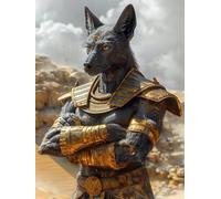 5D Diamond Painting Anubis, Diamond Painting Adultos Abstracto, DIY Manualidades Adultos Kit Punto de Cruz, Cuadro Diamantes Rhinestones Bordado Artesanías, para Decoración Hogar Regalo 30x40cm 4-9865