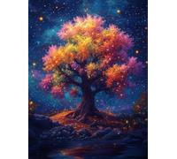 5D Diamond Painting áRbol De La Vida, Diamond Painting Kit Lago, Pintura Diamante Adultos Cuadro Diamantes Kit Bordado DIY Round Full Drill Embroidery Kit per Decorazioni Casa Pareti, 30x40cm T-C185G