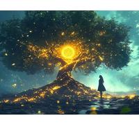 5D Diamond Painting áRbol De La Vida, Pintura Diamante Abstracto Patrón Diseño DIY Diamond Painting Adultos Manualidades Completo Punto de Cruz Diamante Kit, Decoracion Hogar 40 x 30 cm -zjn25011U7