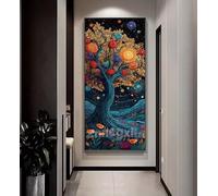 5D Diamond Painting Árbol de los deseos Diamond Painting Kit Completo, Fantasía Pintura de Diamante XXL Kit Punto de Cruz, DIY Bordado Cuadros de Diamantes, Decoración de Pared 100x200 cm/40x79 Inch