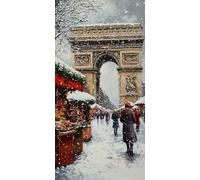 5D Diamond Painting Arco Del Triunfo Diamond Painting Adultos Nieve Dibujos Con Diamantes Manualidades Adultos Punto De Cruz DIY Full Drill Round Completo Kit para Decoración Hogar 30x60cm 7-8H641G